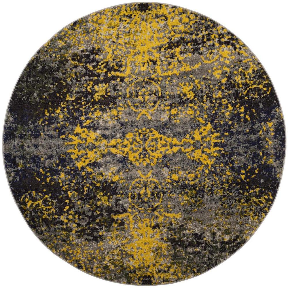 MONACO, GREY / MULTI, 6'-7" X 6'-7" Round, Area Rug, MNC223G-7R