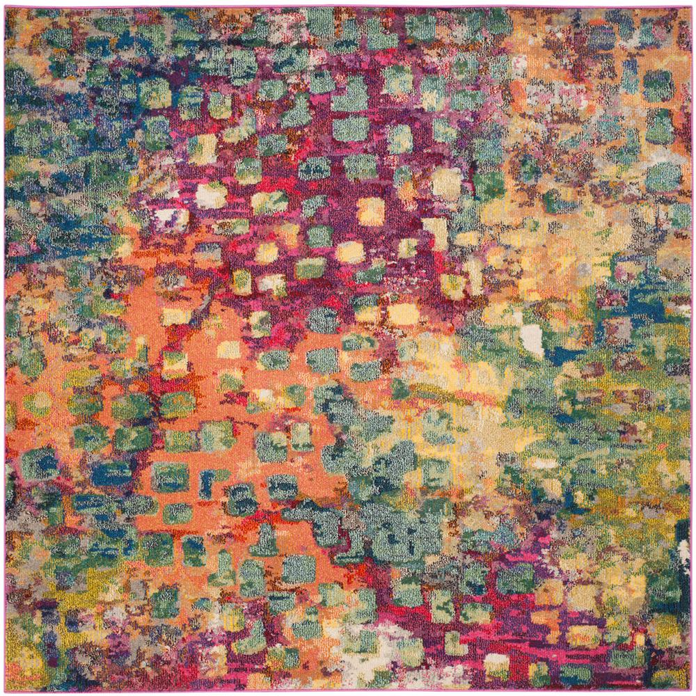 MONACO, PINK / MULTI, 3' X 3' Square, Area Rug