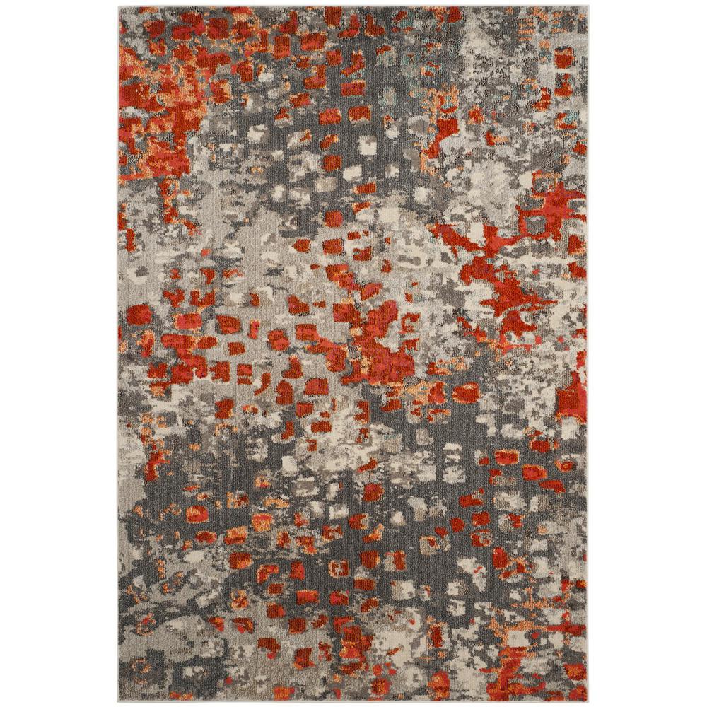 MONACO, GREY / ORANGE, 10' X 14', Area Rug