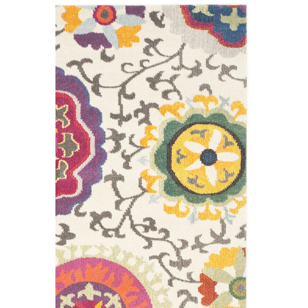 Monaco Floral Medallion Rug - Ivory / Multi - 6'-7" x 9'-2"