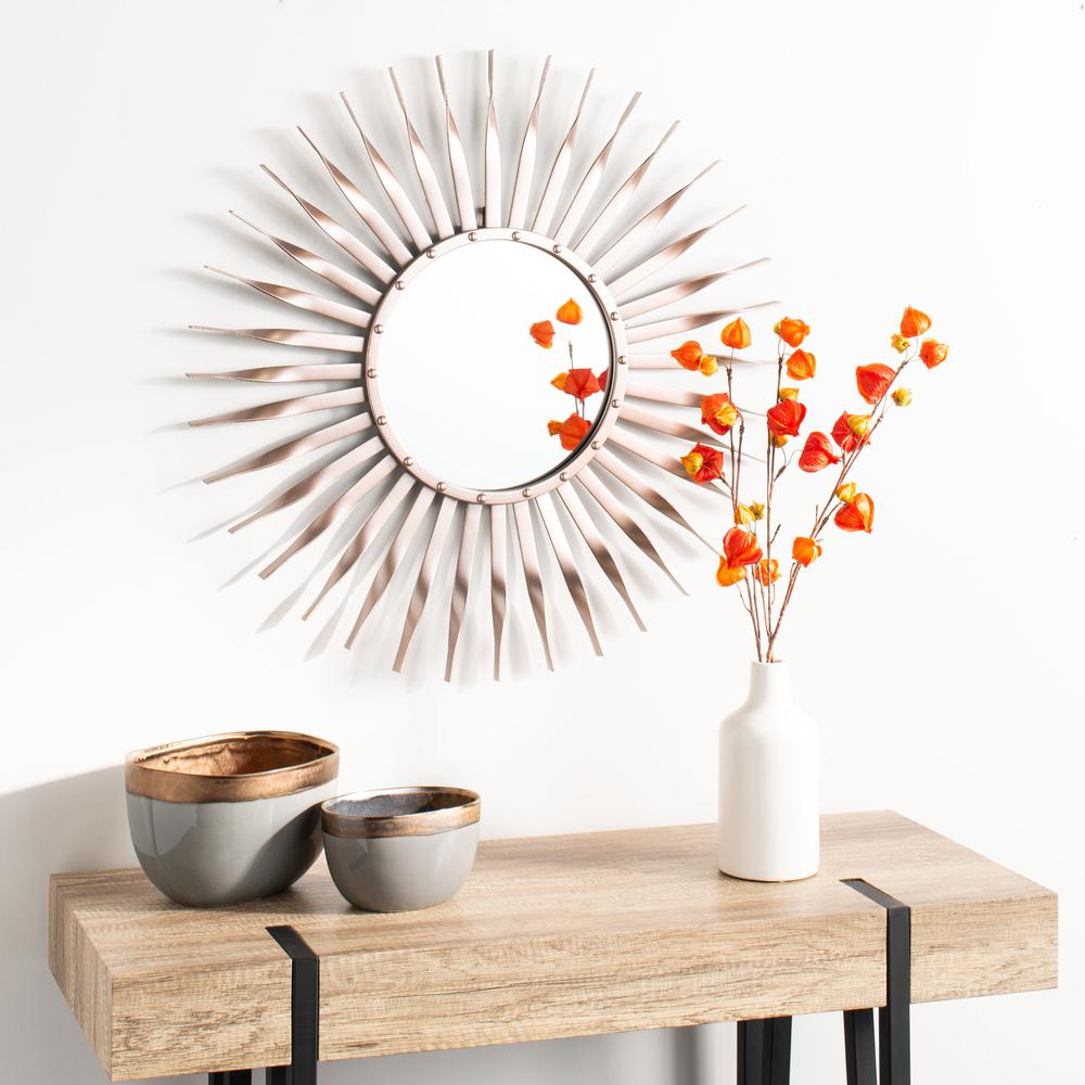Marlene Sunburst Mirror, Rose Gold