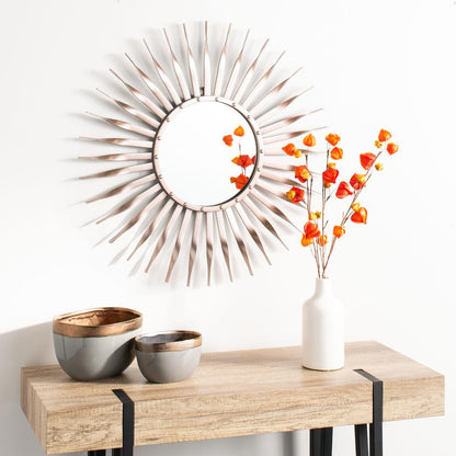 Marlene Sunburst Mirror, Rose Gold