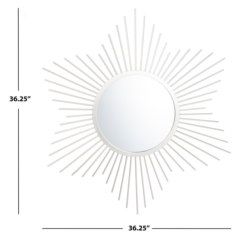 River Sunburst Mirror, Silver