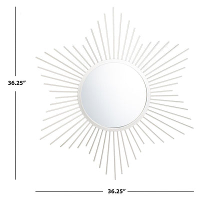 River Sunburst Mirror, Silver