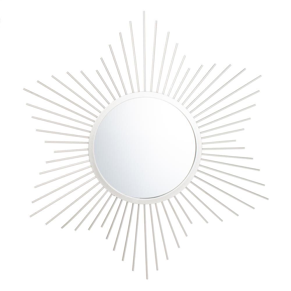 River Sunburst Mirror, Silver