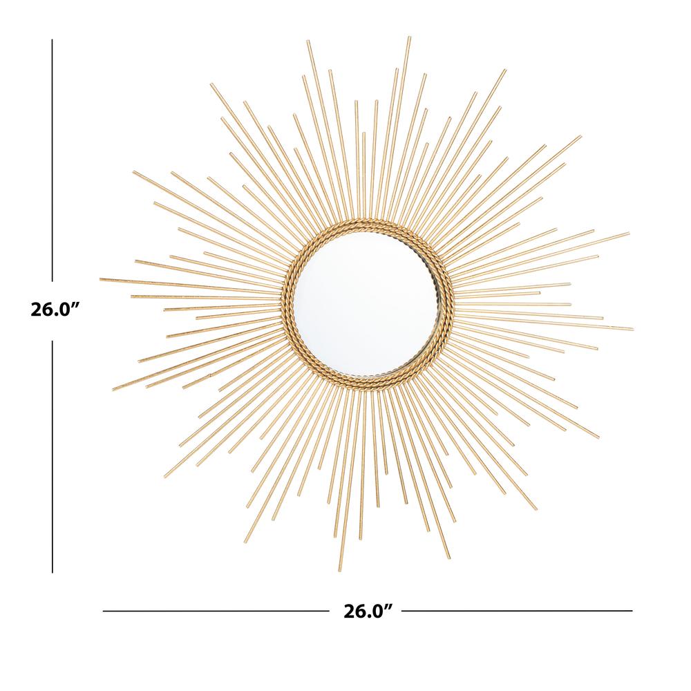 Nahla Sunburst Mirror, Gold Leaf
