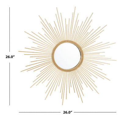 Nahla Sunburst Mirror, Gold Leaf