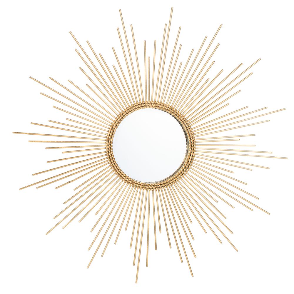 Nahla Sunburst Mirror, Gold Leaf