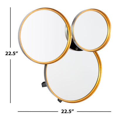 Loni Mirror, Gold Foil/Black