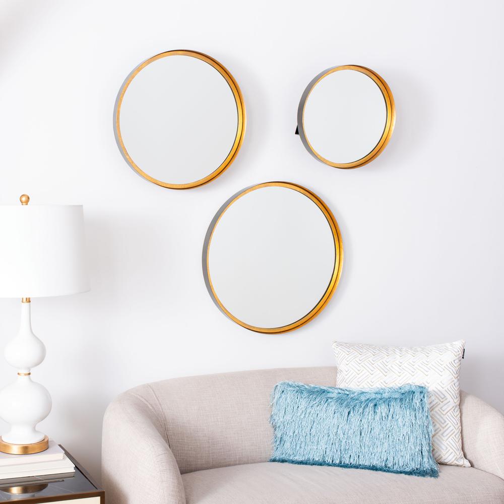 Loni Mirror, Gold Foil/Black