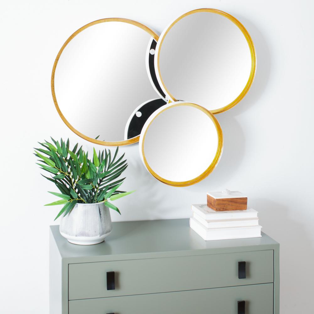Loni Mirror, Gold Foil/White