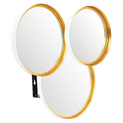 Loni Mirror, Gold Foil/White
