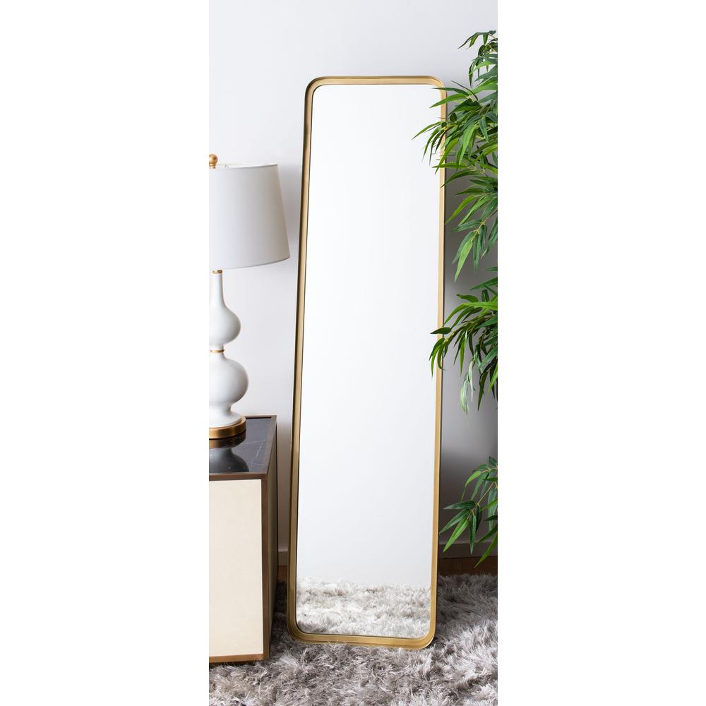 Lerna Mirror, Brushed Brass