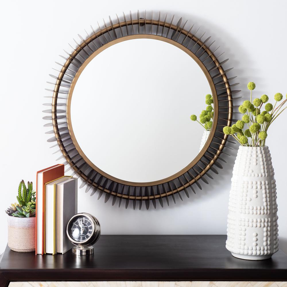 Storm Mirror, Brass Antique