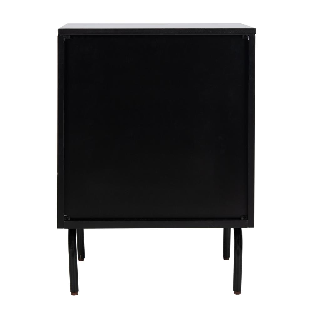 Genevieve 2 Drawer Nightstand, Walnut/Black