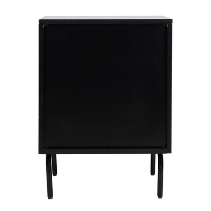 Genevieve 2 Drawer Nightstand, Walnut/Black