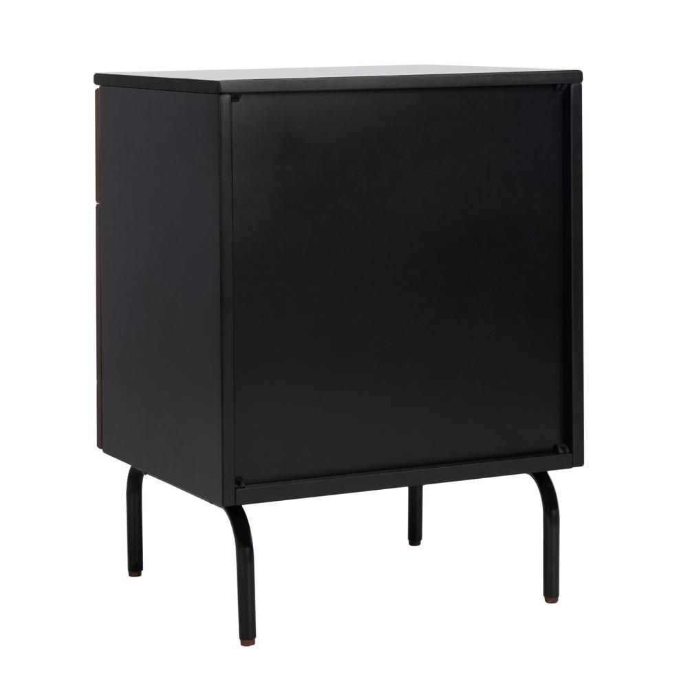 Genevieve 2 Drawer Nightstand, Walnut/Black
