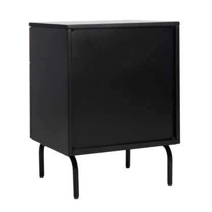 Genevieve 2 Drawer Nightstand, Walnut/Black