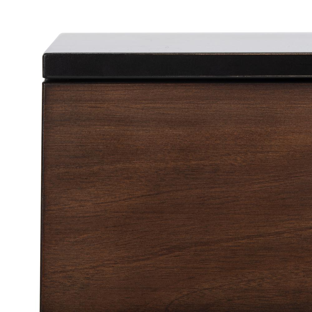 Genevieve 2 Drawer Nightstand, Walnut/Black