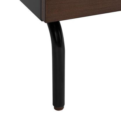 Genevieve 2 Drawer Nightstand, Walnut/Black
