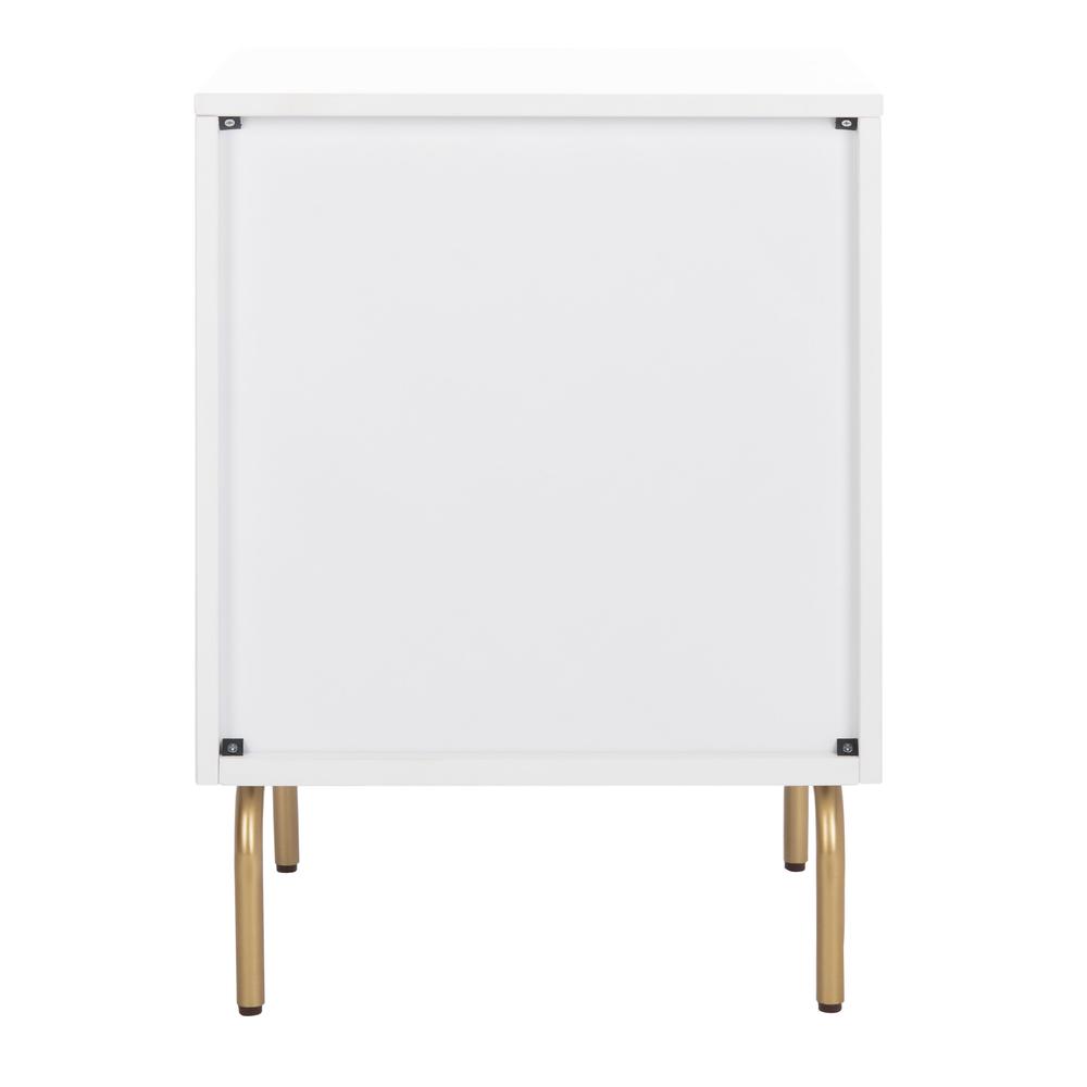 Genevieve 2 Drawer Nightstand, White/Gold