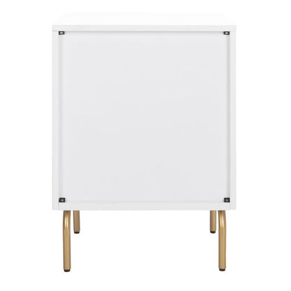 Genevieve 2 Drawer Nightstand, White/Gold