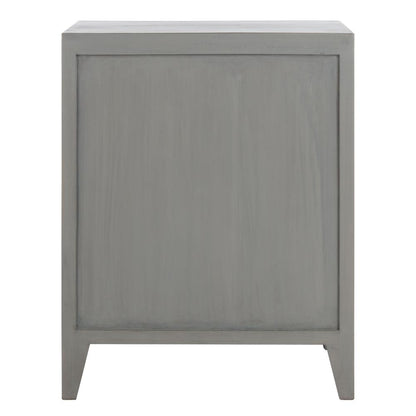 Thea 1 Door Carved Nightstand, Grey Walnut