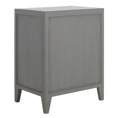 Thea 1 Door Carved Nightstand, Grey Walnut