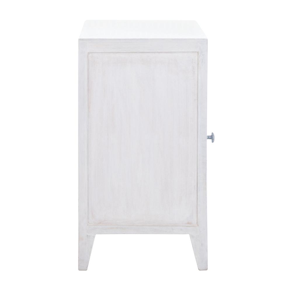 Thea 1 Door Carved Nightstand, White Wash