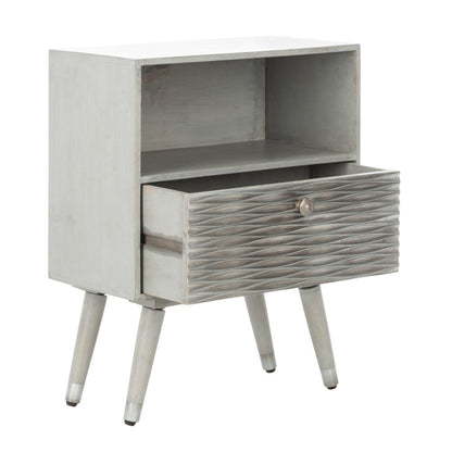 Brandy 1 Drawer Textured Nightstand, Grey Walnut
