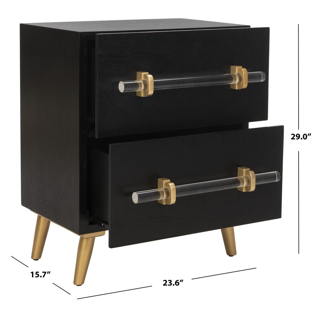 Sienne 2 Drawer Nightstand, Black