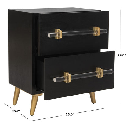 Sienne 2 Drawer Nightstand, Black