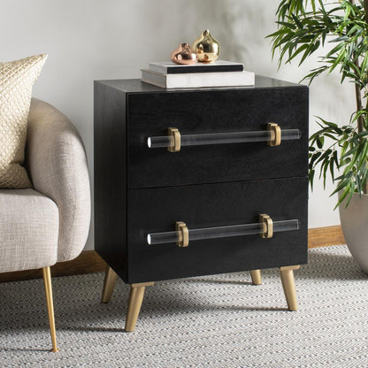 Sienne 2 Drawer Nightstand, Black