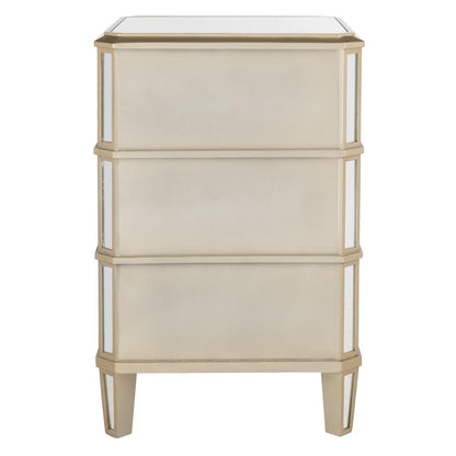 Giana 3 Drawer Mirrored Nightstand, Mirror