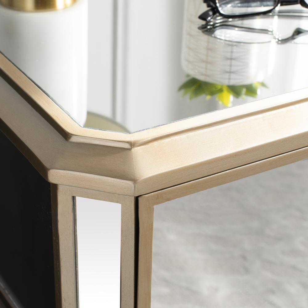 Giana 3 Drawer Mirrored Nightstand, Mirror