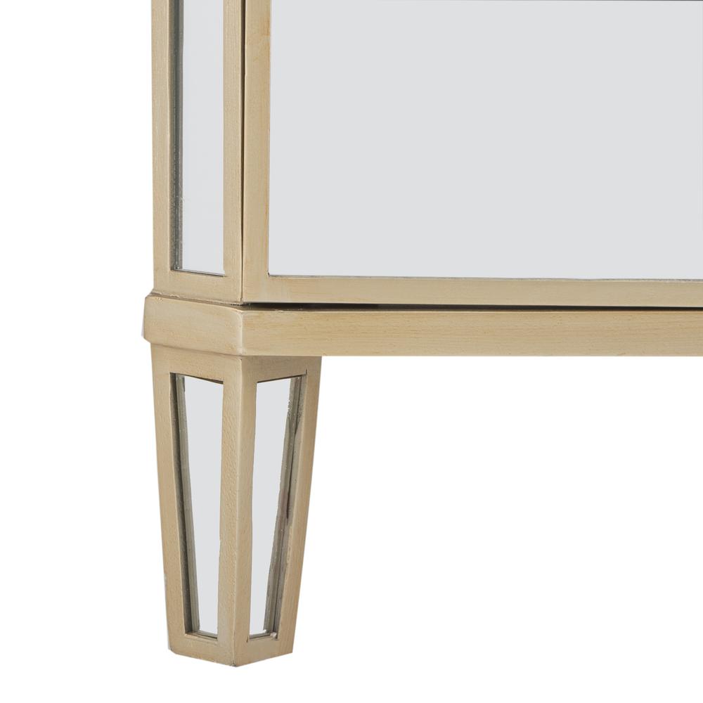 Giana 3 Drawer Mirrored Nightstand, Mirror