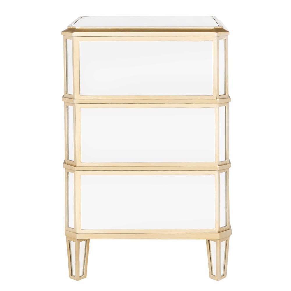 Giana 3 Drawer Mirrored Nightstand, Mirror