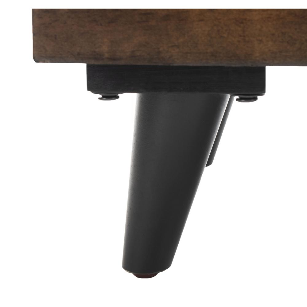Liam Tufted Cocktail Ottoman, Grey/Dark Oak