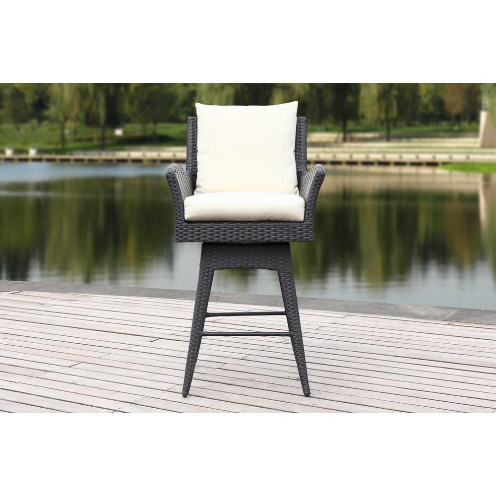 Hayes Outdoor Wicker Swivel Armed Counter Stool