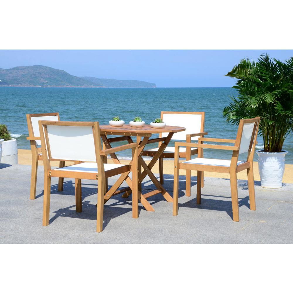 Chante 35.4-Inch Dia Round Table 5 Piece Dining Set