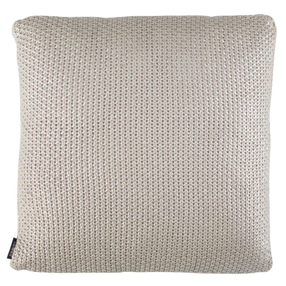 Tickled Grey Knit Pillow, Palewisper