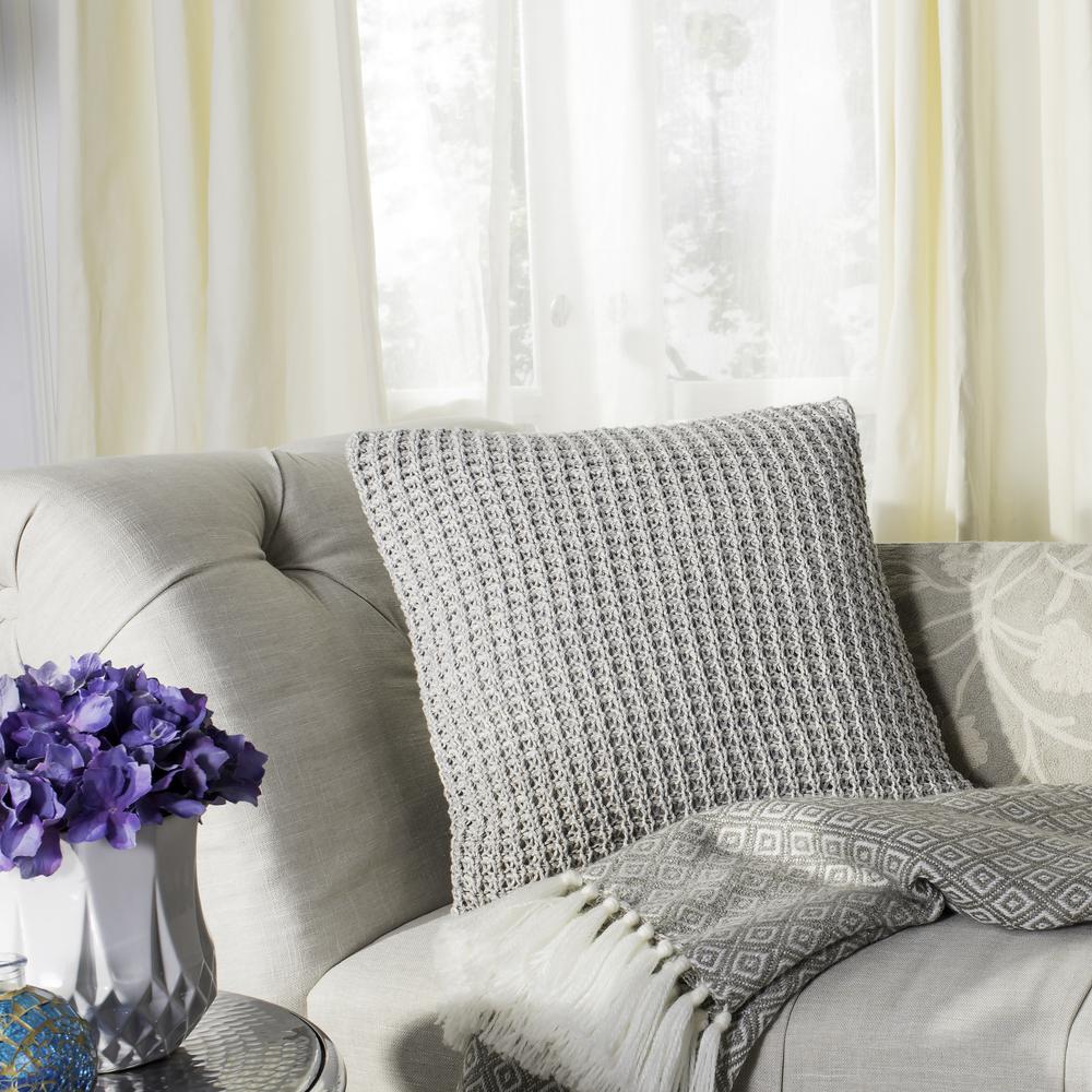 Haven Knit Pillow, Light Grey/Natural