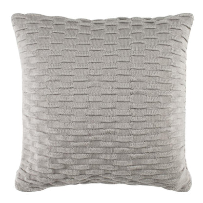 Noela Knit Pillow, Light Grey