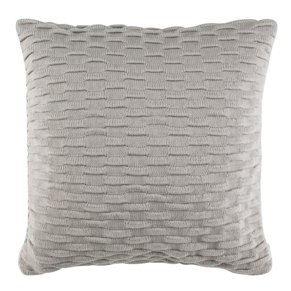 Noela Knit Pillow, Light Grey