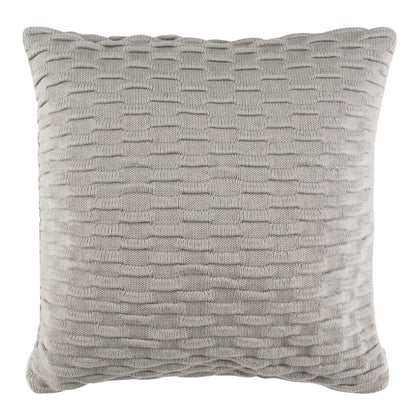 Noela Knit Pillow, Light Grey