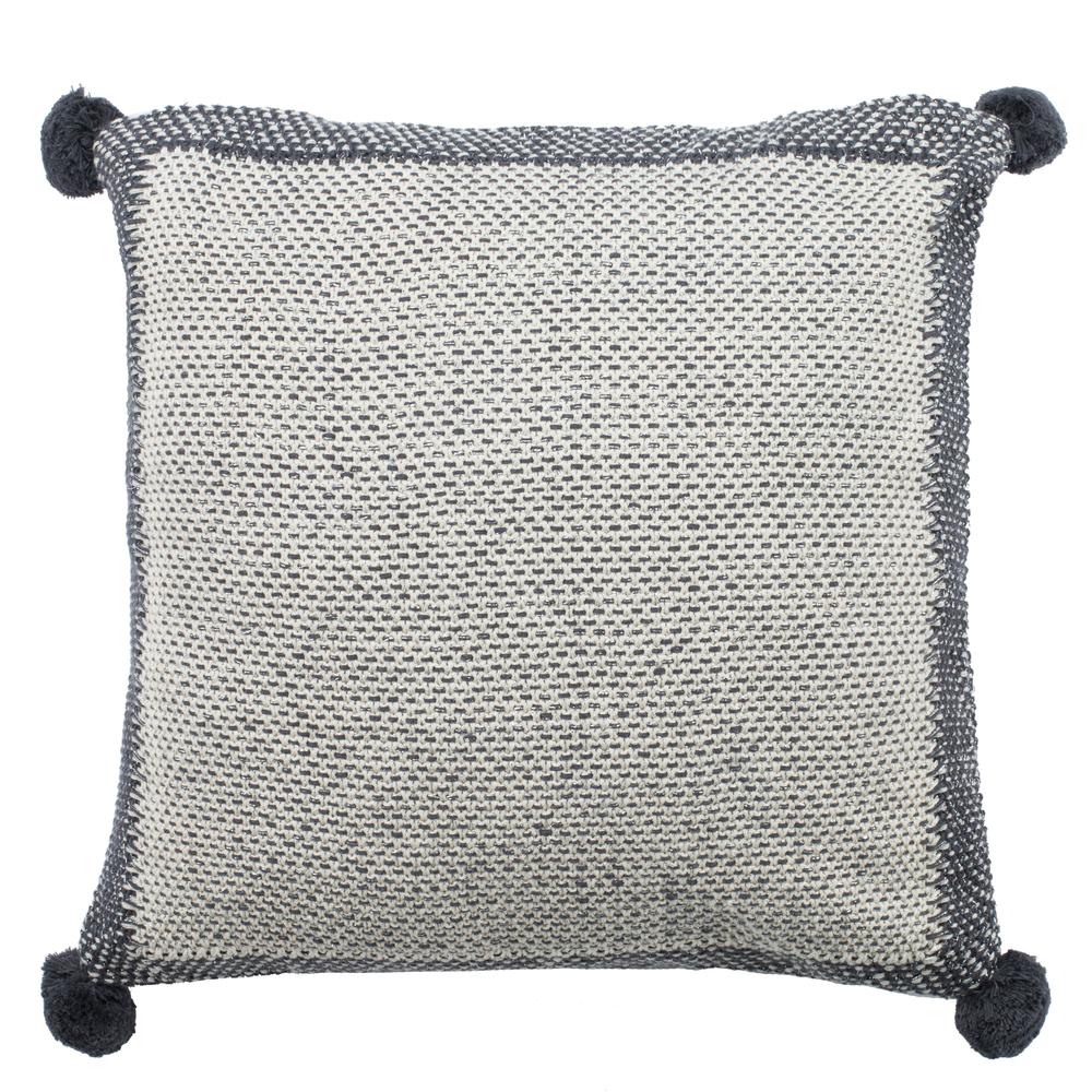 Dania Knit Pillow, Dark Grey/Natural/Silver