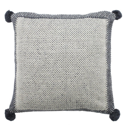 Dania Knit Pillow, Dark Grey/Natural/Silver