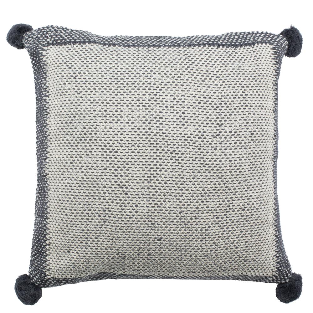 Dania Knit Pillow, Dark Grey/Natural/Silver