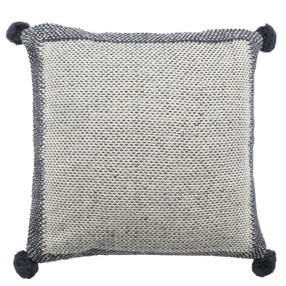 Dania Knit Pillow, Dark Grey/Natural/Silver