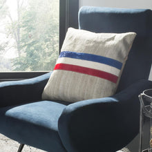 Torrance Cowhide 20"X20" Pillow, Grey/White/Red/Blue